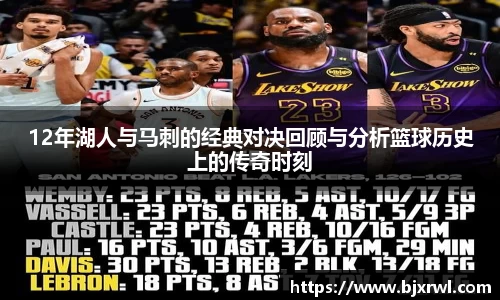 12年湖人与马刺的经典对决回顾与分析篮球历史上的传奇时刻